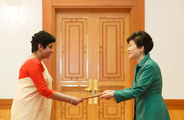 Receiving Letters of Credence from New Ambassadors to Korea 